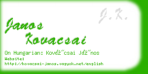 janos kovacsai business card